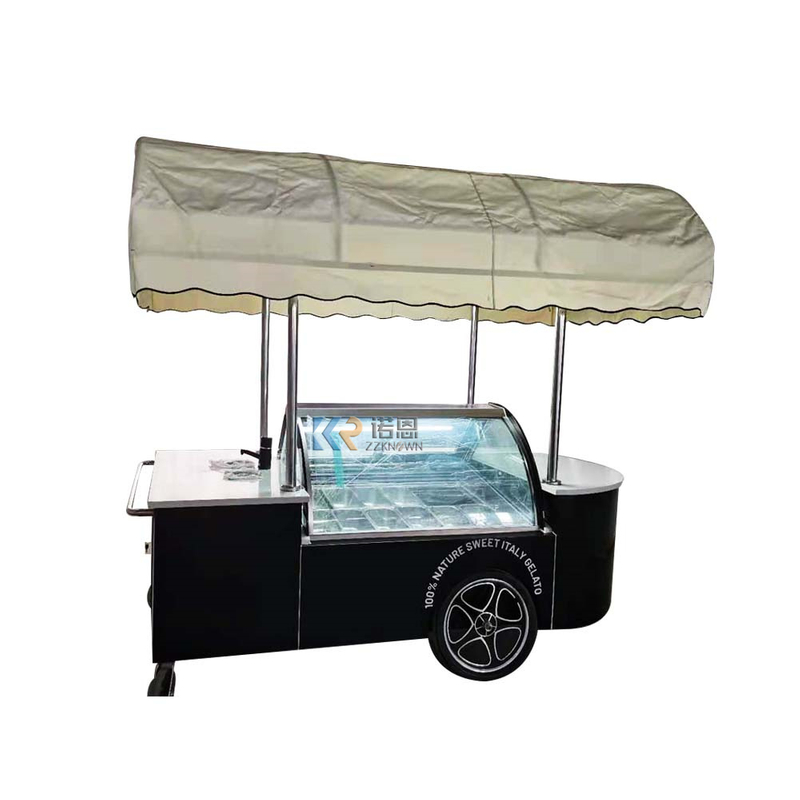 Aluminum Hot Dog Cart Mobile Bar Ice Cream Push Cart Electric Outdoor Commercial Trailer