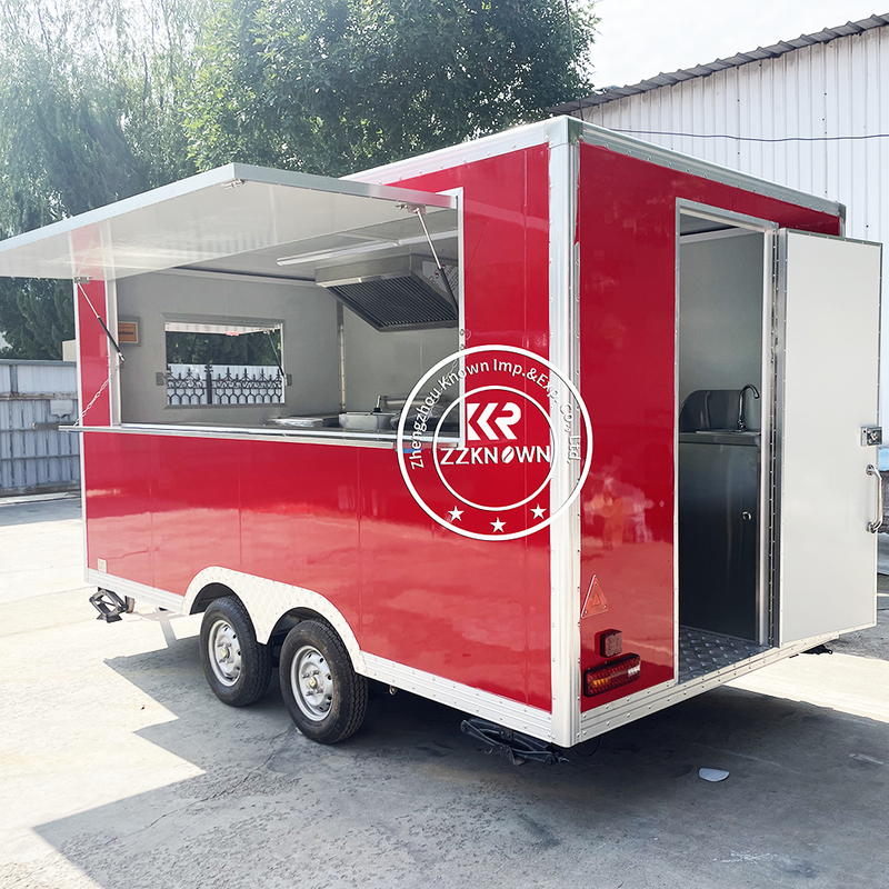 Mobile Street Food Truck Shaved Ice Trailer Bubble Tea Food Trailer Ice Cream Cotton Candy Truck With Cooking Equipment