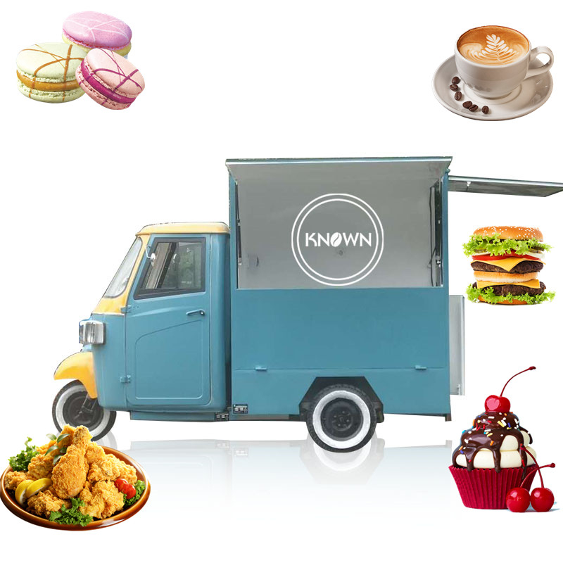 Electric Tricycle Food Truck with Full Kitchen Full Equipped Coffee Tricycle Food Cart Trailer with CE DOT