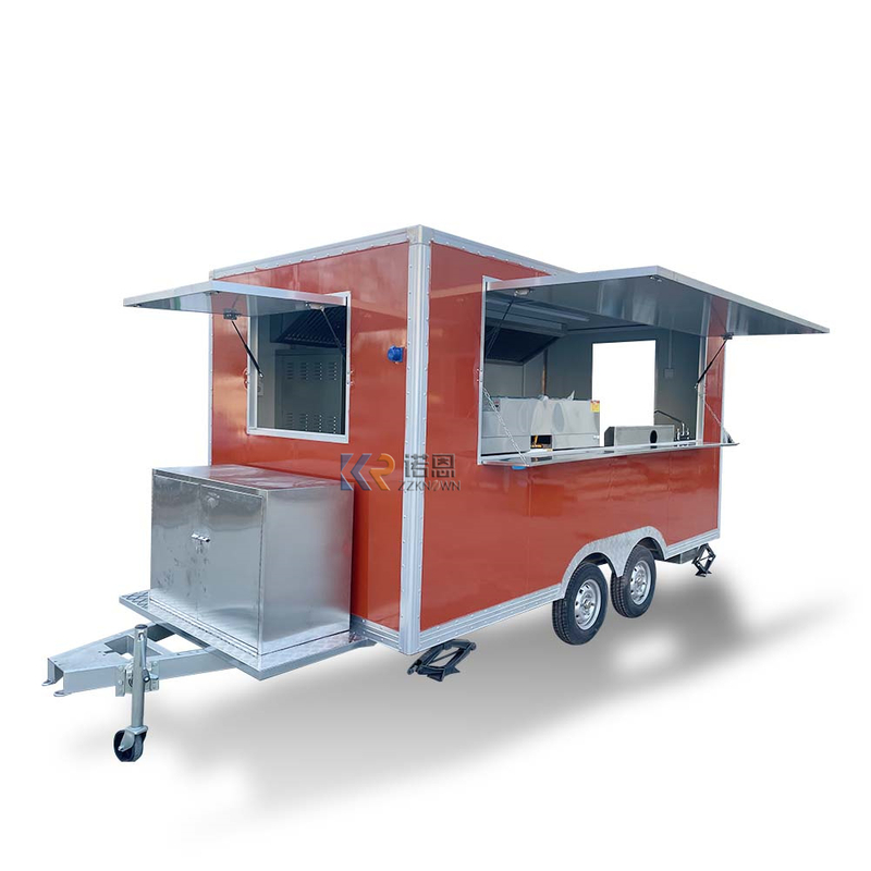KN-FS-400 Fast Street Mobile Food Cart Bus Vending Car Galvanized Food Truck Trailer For Sale Ghana Restaurant Foodtruck