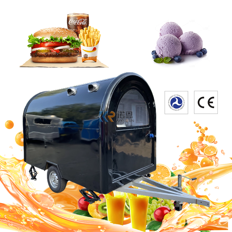 KN-FR-280B Food Trailers Bubble Tea Carts Foodtruck Donut Trailer Kiosk for Sale