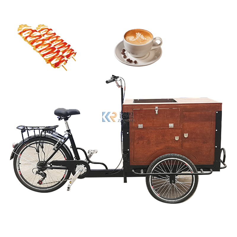Commercial Mobile Food Truck 3 Wheels Electric Fast Food Tricycle Street Coffee Vending Cart Bike