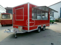 KN-FSH-500 Street Catering Mobile Fast Food Trailer For Sale With Porch Fully Equipped
