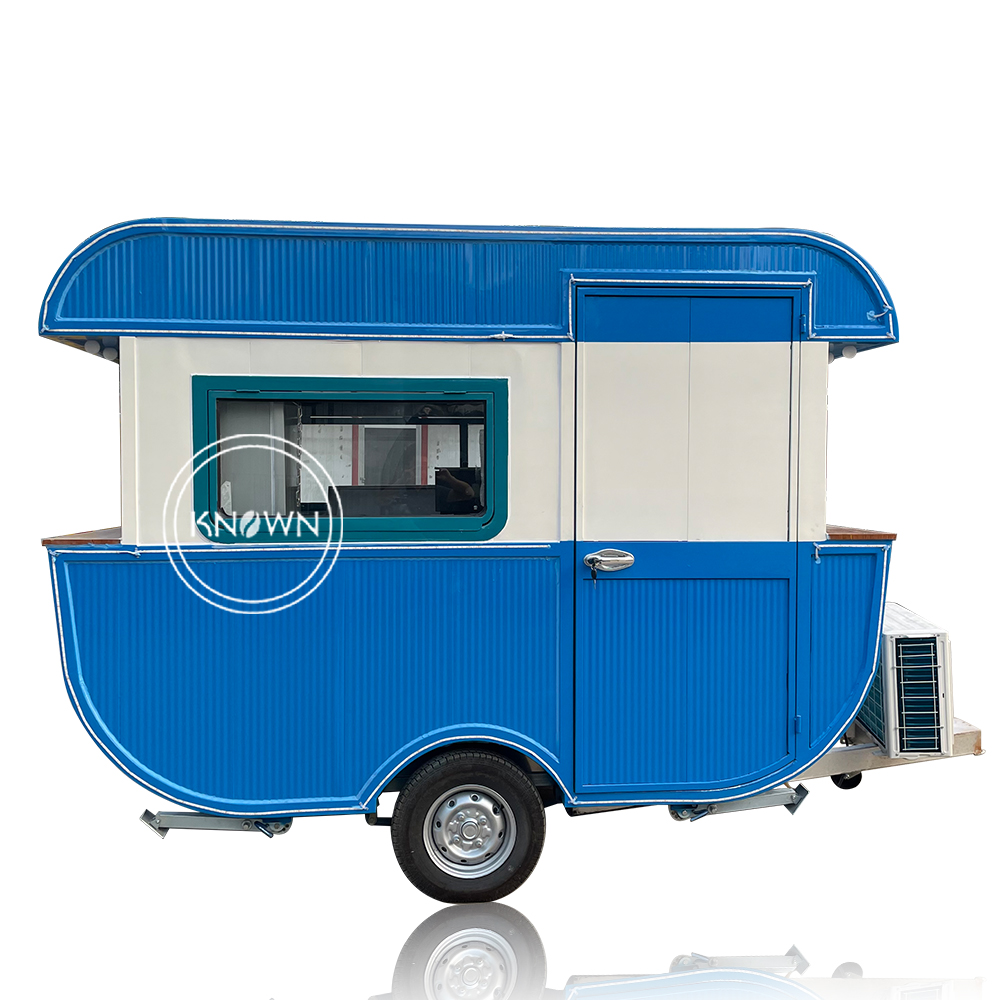 KN-BTD-300 China Vendors Boat Shape Hotdog Food Cart Food Truck Dining Car Food Trailer For Europe With Full Kitchen