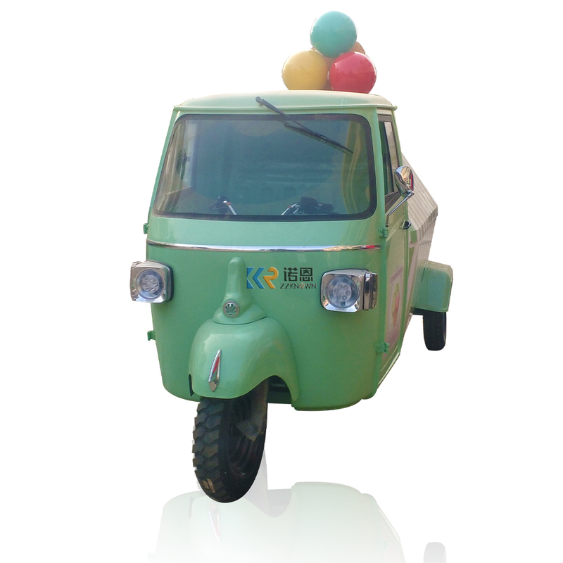 KN-APE-IC Best Selling Fruit Juice Ice Cream Kiosk Electric Tricycle Mobile Food Cart Europe Customized APE Tricycle Food Cart