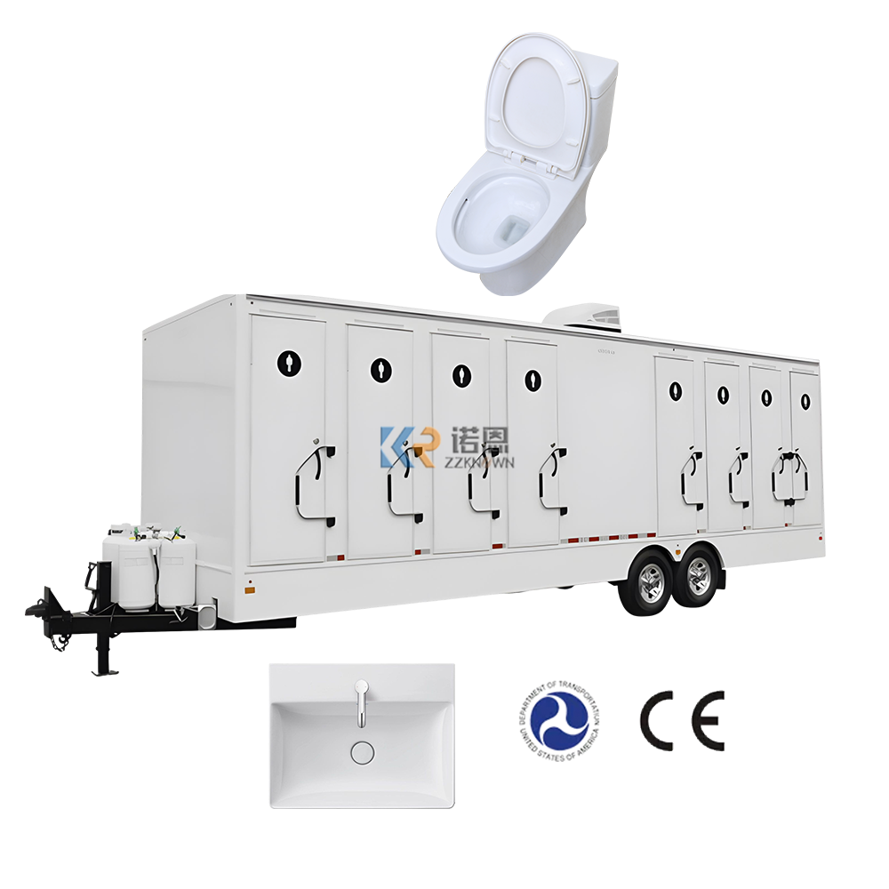 Metal Camping Mobile Toilets Trailer DOT Portable Shower Trailer Restroom Portable Toilet Trailer For Sale