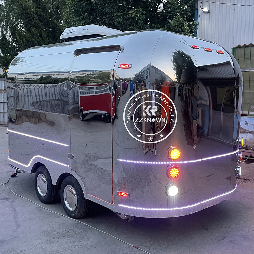 Mobile Kitchen Pizza Fast Food Trailer Alumina Airstream Mobile Coffee Ice Cream Food Truck Trailer With Full Kitchen For Sale
