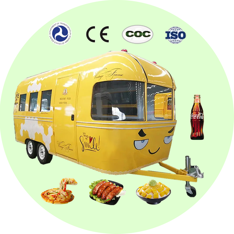 KN-QF-500T Custom Airstream Colorful Food Truck Fully Equipped Concession Food Trailer 