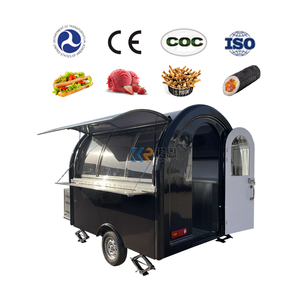 KN-250W Customized Fry Ice Cream Roll Coffee Food Vans Mobile Fryer Food Cart