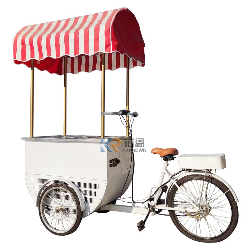 Factory Directly Sale Customized Gelato Cart Ice Cream Van Street Hand Push Gelato Ice Cream Cart