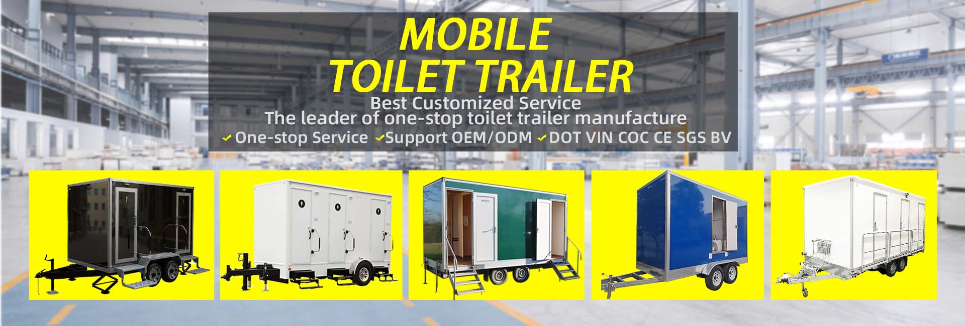 Outdoor portable bathroom restroom mobile toilet trailer 