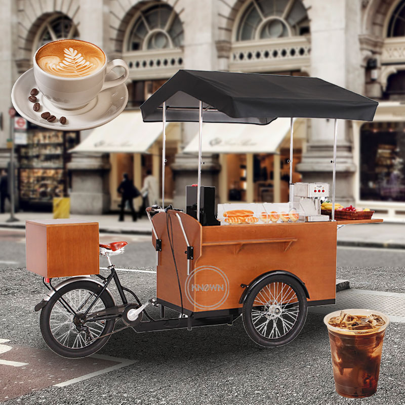 OEM New Cafe Cart Fashion Coffee Bike Mobile Coffee Cart for Sale