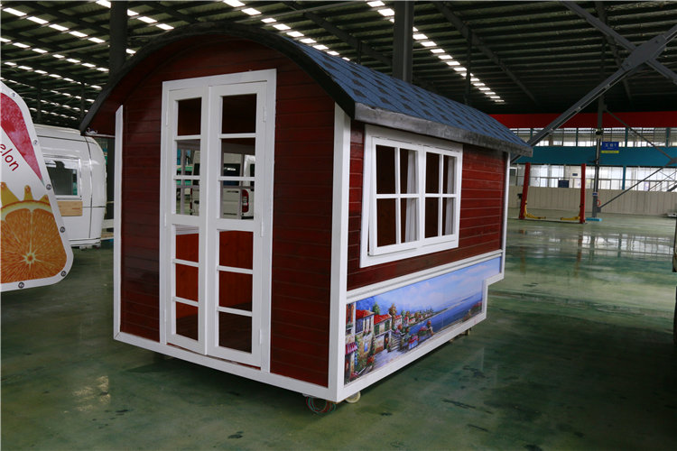 Red House Food Kiosk Mobile Food Cart Fast Food Truck for Sale