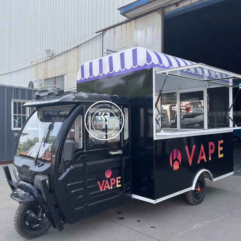 Street Mobile 3 Wheel Fast Food Cart Coffee Van Beer Bar Electric Tricycle Food Truck For Sale