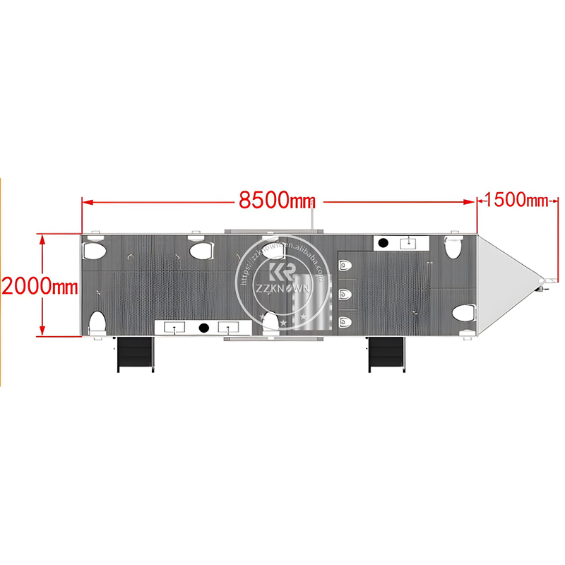 KN-850CS 8.5m 2 Rooms Mobile Public Portable Toilet Trailer Restroom Trailers Convenient Washroom 