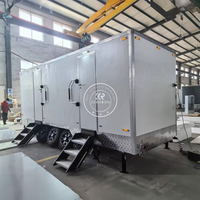 KN-580CS 19ft 2 Rooms Professional Customisable Multi-style Portable Mobile Restroom Toilet Trailer for Sale USA Europe