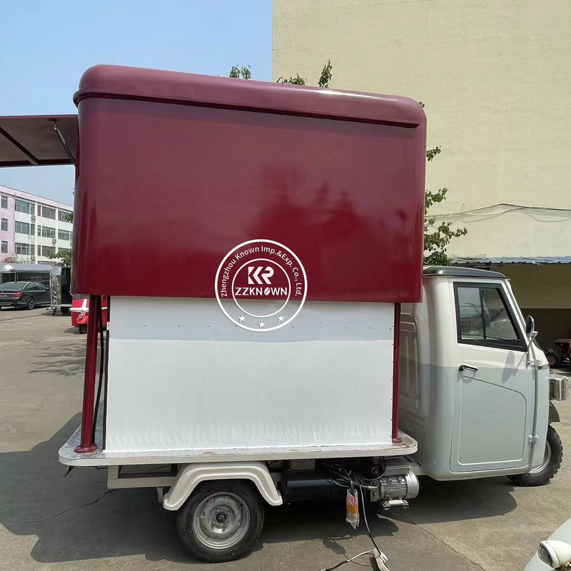 Street Mobile 3 Wheel Fast Food Cart Coffee Van Beer Bar APE Electric Tricycle Food Truck For Sale