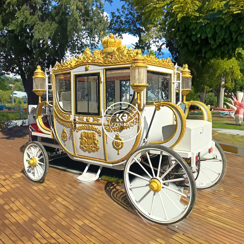 OEM Royal Carriage Customized Luxury White Royal Horse-drawn Carriage Horse Wagon For Sale Antique Wedding Princess Horseless Carriage