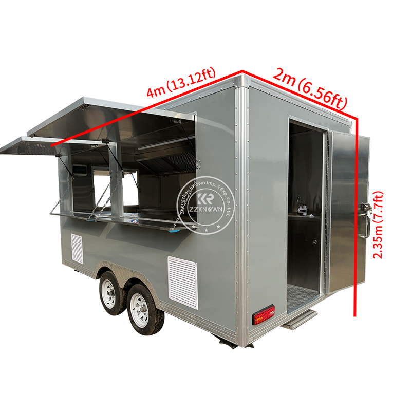 4-Meter Square Food Trailer brand new food truck for sale - Premium FRP & Stainless Steel Concession Trailer
