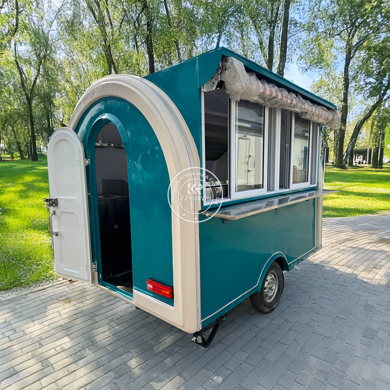 Small Food Trailer for Sale – 2.8m Fiberglass Snack Cart with Sink & Prep Table | ZZKNOWN