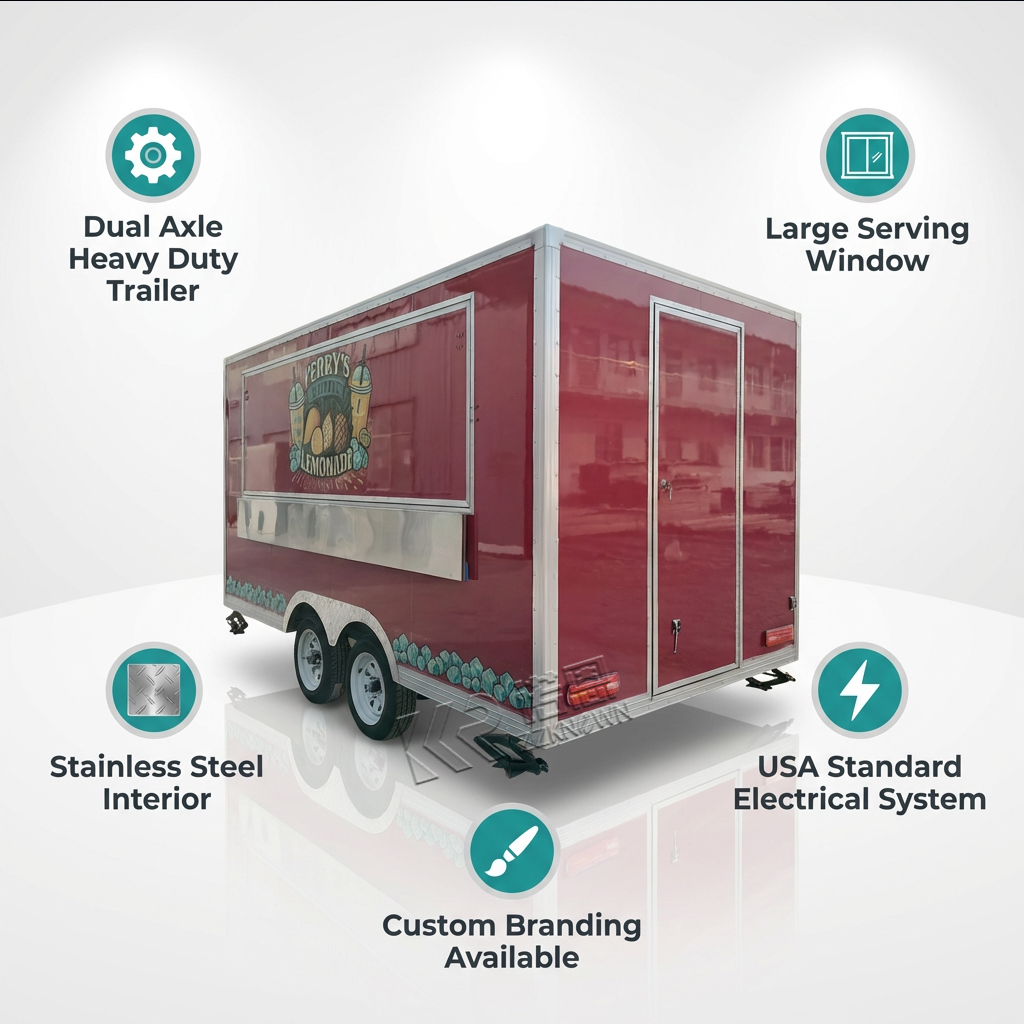4M Custom Mobile Lemonade Trailer – Professional Beverage Trailer for Outdoor Drink Business