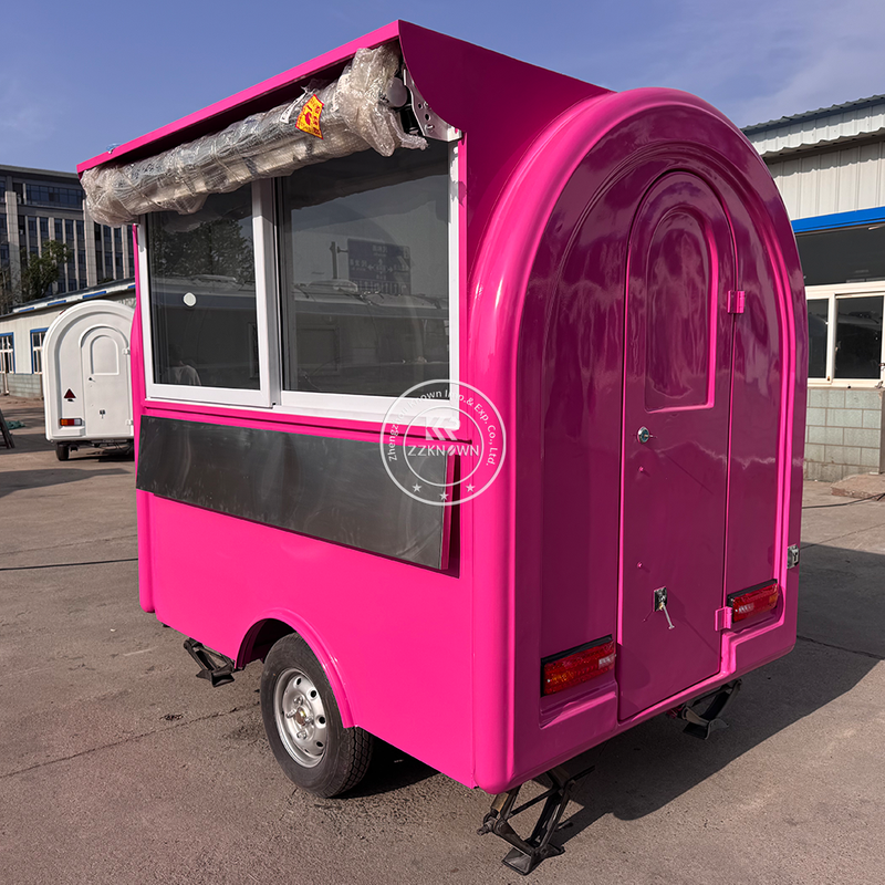 Compact Mobile Food Trailer for Sale – Purple Snack Cart with AC & Sink | ZZKNOWN