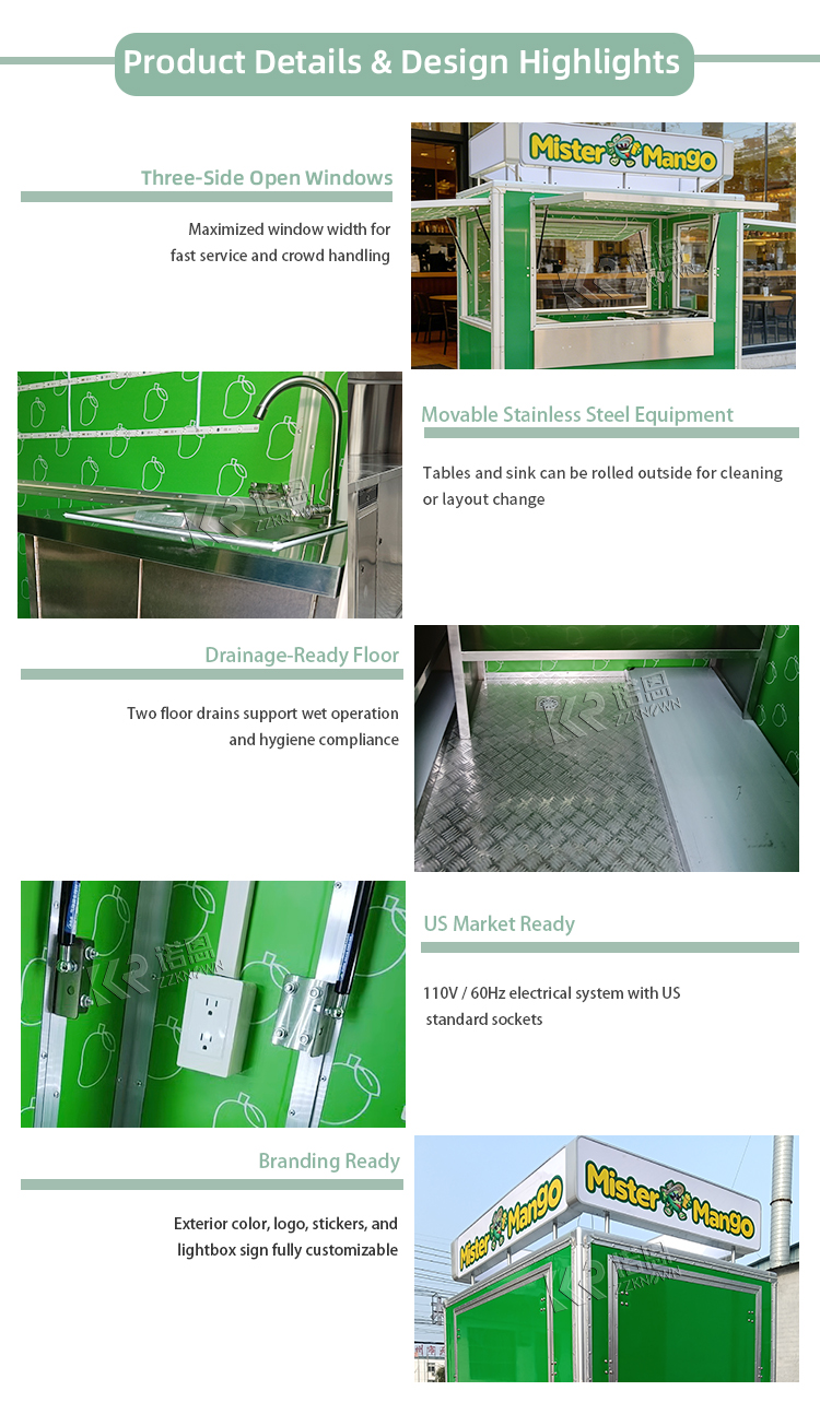 KN-FS220 Empanaditas Pastry Small Food Kiosk for Sale