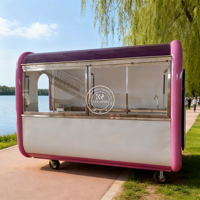 Mobile Food Kiosk Trailer with Rounded Design | Custom Food Trailer Manufacturer