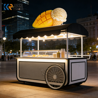 Hand-Push Food Cart for Outdoor Street Vending | Custom Mobile Snack Cart