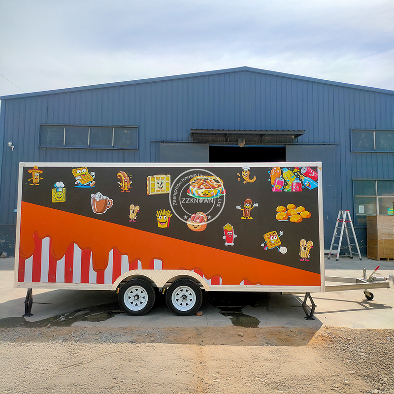 ZZKNOWN 5-Meter Purple Square Food Trailer – Fully Customized Mobile Kitchen