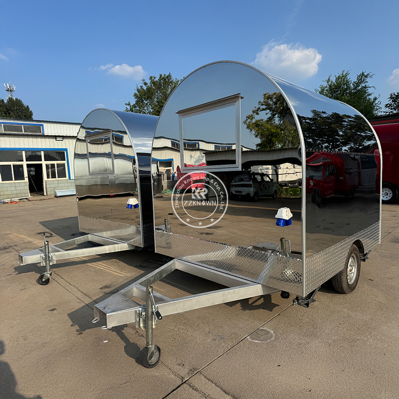 Stainless Steel Small Mobile Food Trailer for Sale – 2.2m X 2m X 2.3m