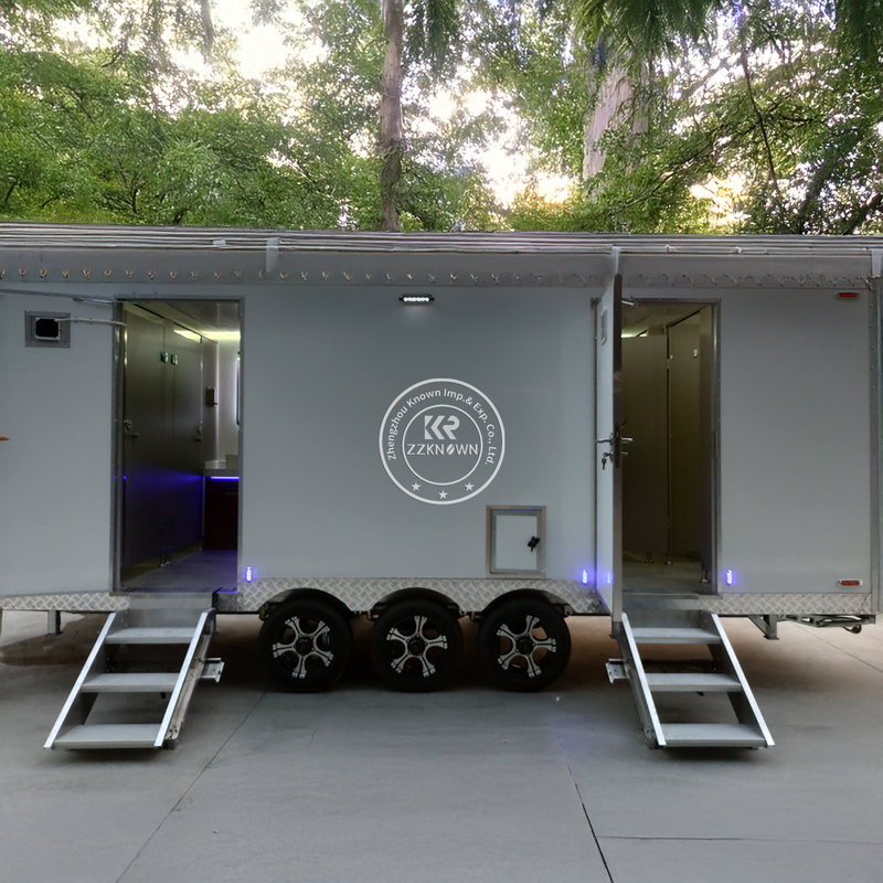 5.8M Portable Toilet Trailer | Dual-Gender Fiberglass Restroom