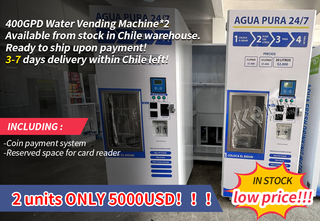 Ready To Ship 2 Units 400GPD Water Vending Machine Available in Chile Warehouse