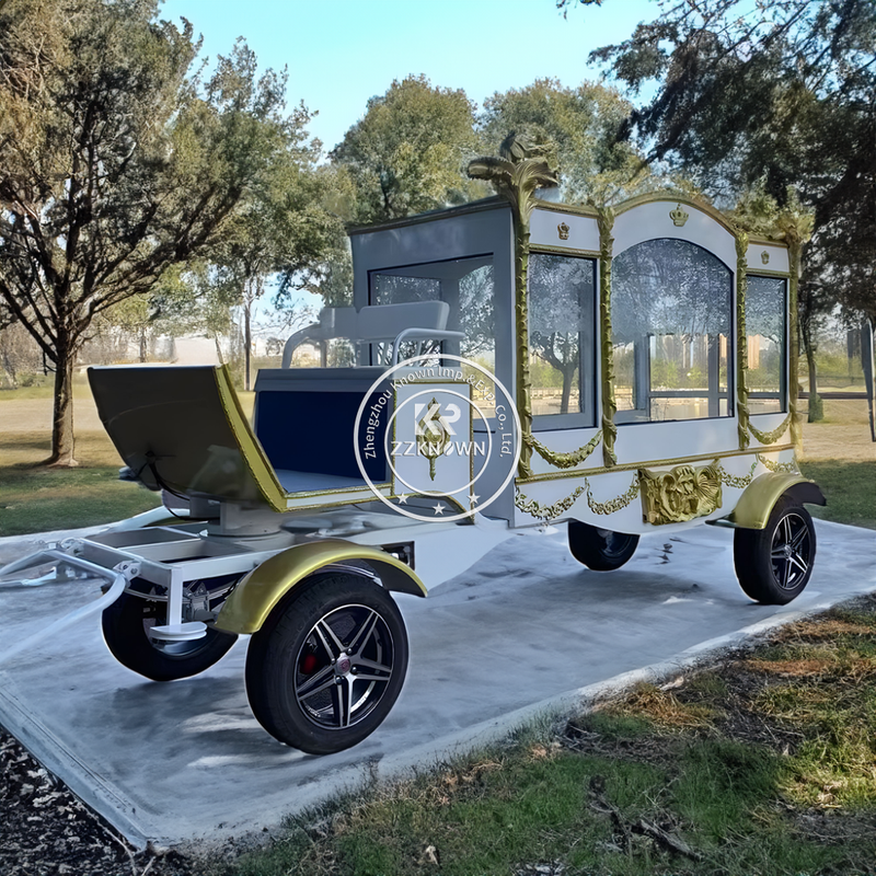 Golden Horse Hearse retro Style Silver Finish Funeral Carriage/customized Electric Horse Hearse