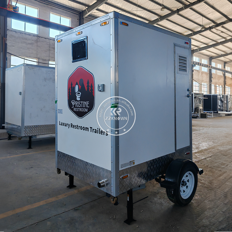 KN-220CS 7.2ft Mobile Portable Toilet Trailer Solar Panel Movable Shower Portable Toilet In Container Trailer For Outdoor