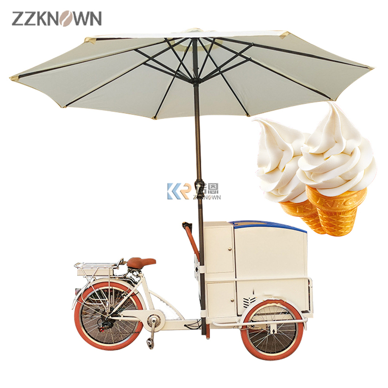Mobile 3 Wheel Electric Freezer Trike Ice Cream Cargo Bikes for Sale Tricycle Cart with Ice Box