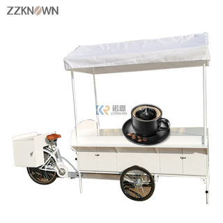 Street Mobile Tricycle Food Delivery Cart Bike Electric Tricycle Coffee Bicycle Coffee Bike