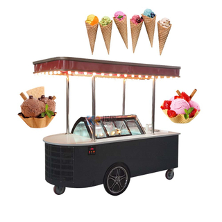Mobile Mini Street Ice Cream Food Stall Cart For Thailand Mobile Food Popsicle Ice Cream Cart