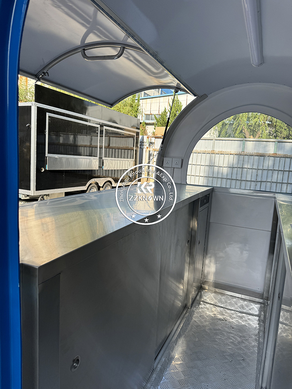 In Stock Fast Shipping KN-FR220B Small Fast Food Trailer USA 110V Internal Standard Configuration Coffee Ice Cream Cart Food Truck 