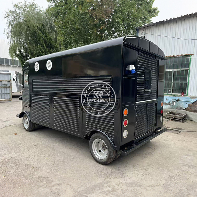 Eco Friendly 5m Black Electric Food Truck with Trailer Option Custom Design for Street Food Vendors And Mobile Kitchens