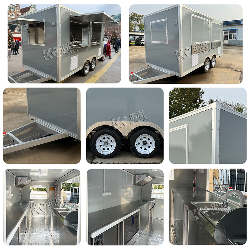 4-Meter Square Food Trailer brand new food truck for sale - Premium FRP & Stainless Steel Concession Trailer