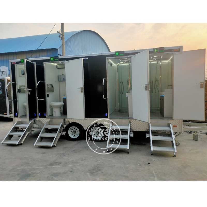 5.5M Portable Toilet Trailer with Shower | 5-Room Combo Unit for Canada