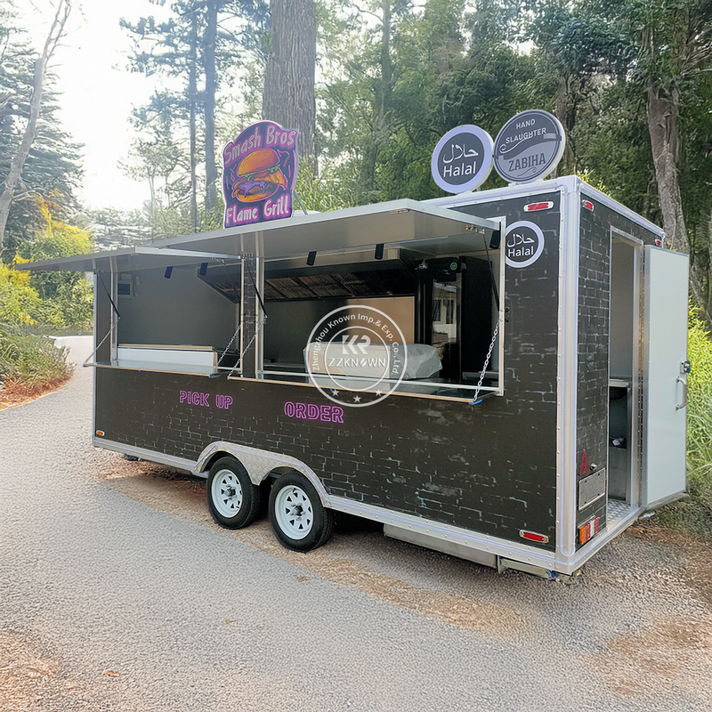 16FT Custom Black Food Trailer for Australia – Fully Equipped Mobile Kitchen