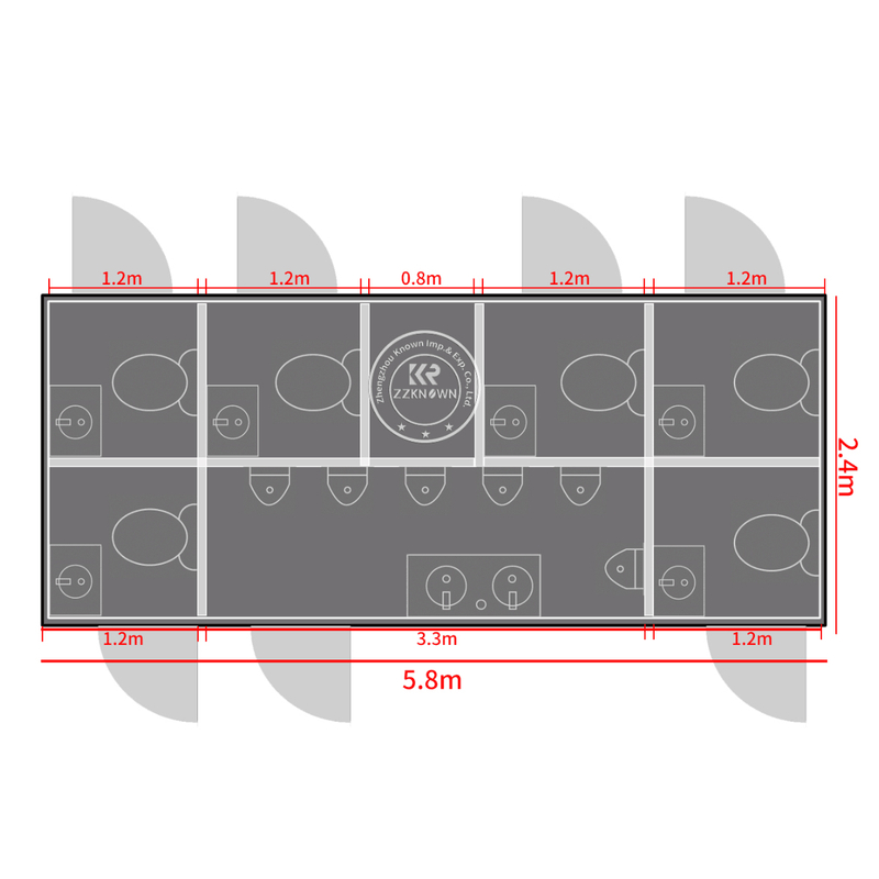 ​20FT Custom Blue Container Toilets – Durable & Fully Equipped Mobile Restroom by ZZKNOWN
