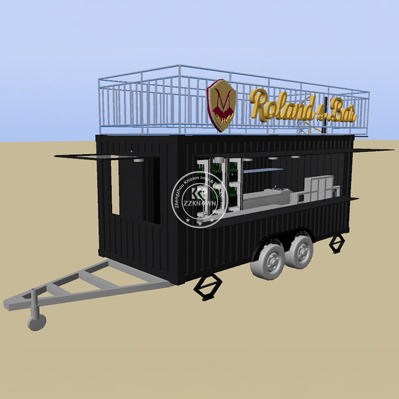 Dual-Axle Towable Mobile Container Restaurants for Sale
