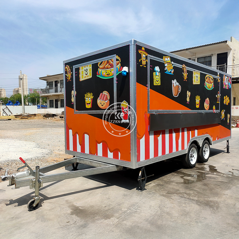 ZZKNOWN 5-Meter Purple Square Food Trailer – Fully Customized Mobile Kitchen