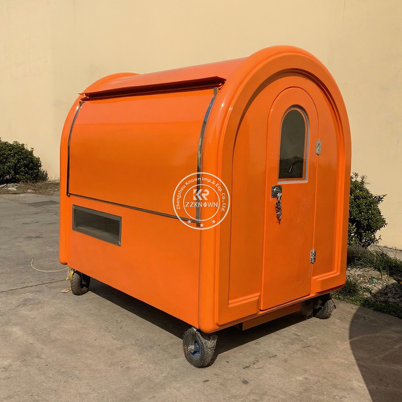 Small Mobile Snack Cart Stainless Steel Food Trailer Portable Coffee Shop Beverage Kiosk for Sale