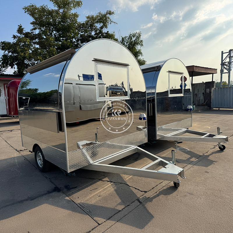 Stainless Steel Small Mobile Food Trailer for Sale – 2.2m X 2m X 2.3m