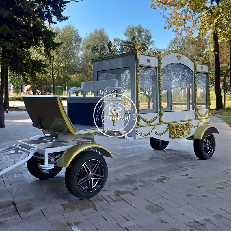 Golden Horse Hearse retro Style Silver Finish Funeral Carriage/customized Electric Horse Hearse