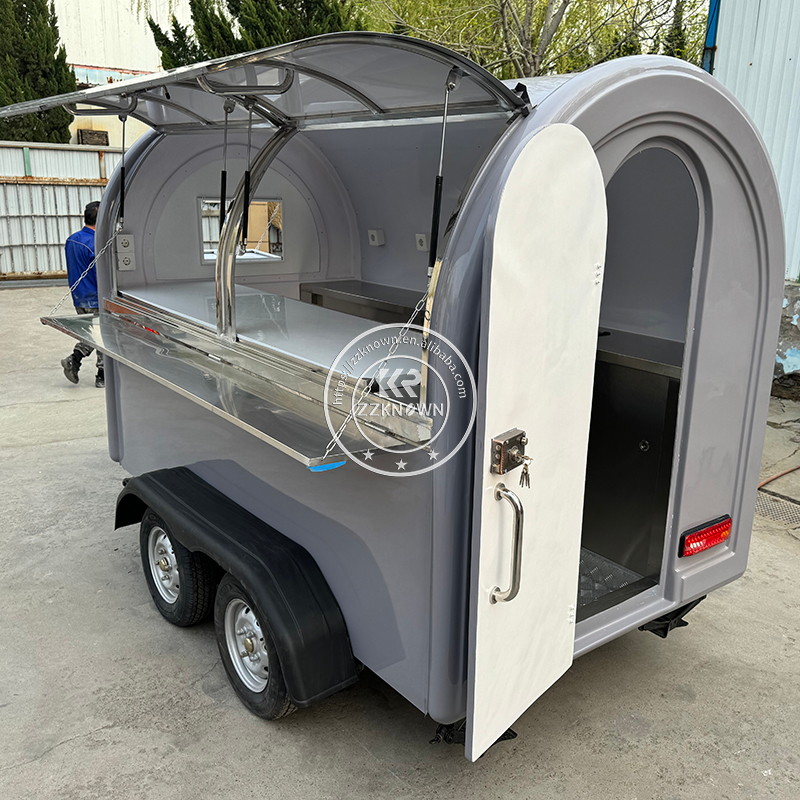 In Stock KN-FR280W European Standard Dining Cart Food Truck Trailer Small Food Cart with Refrigerator And Cup Washer